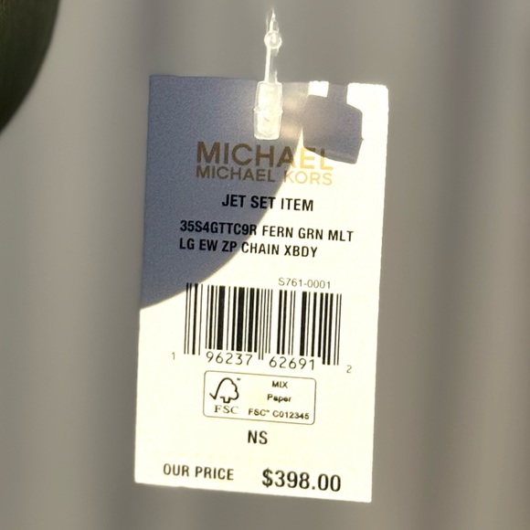 Michael Kors Large EW Crossbody Bag Fern Green Multi - Picture 8 of 8